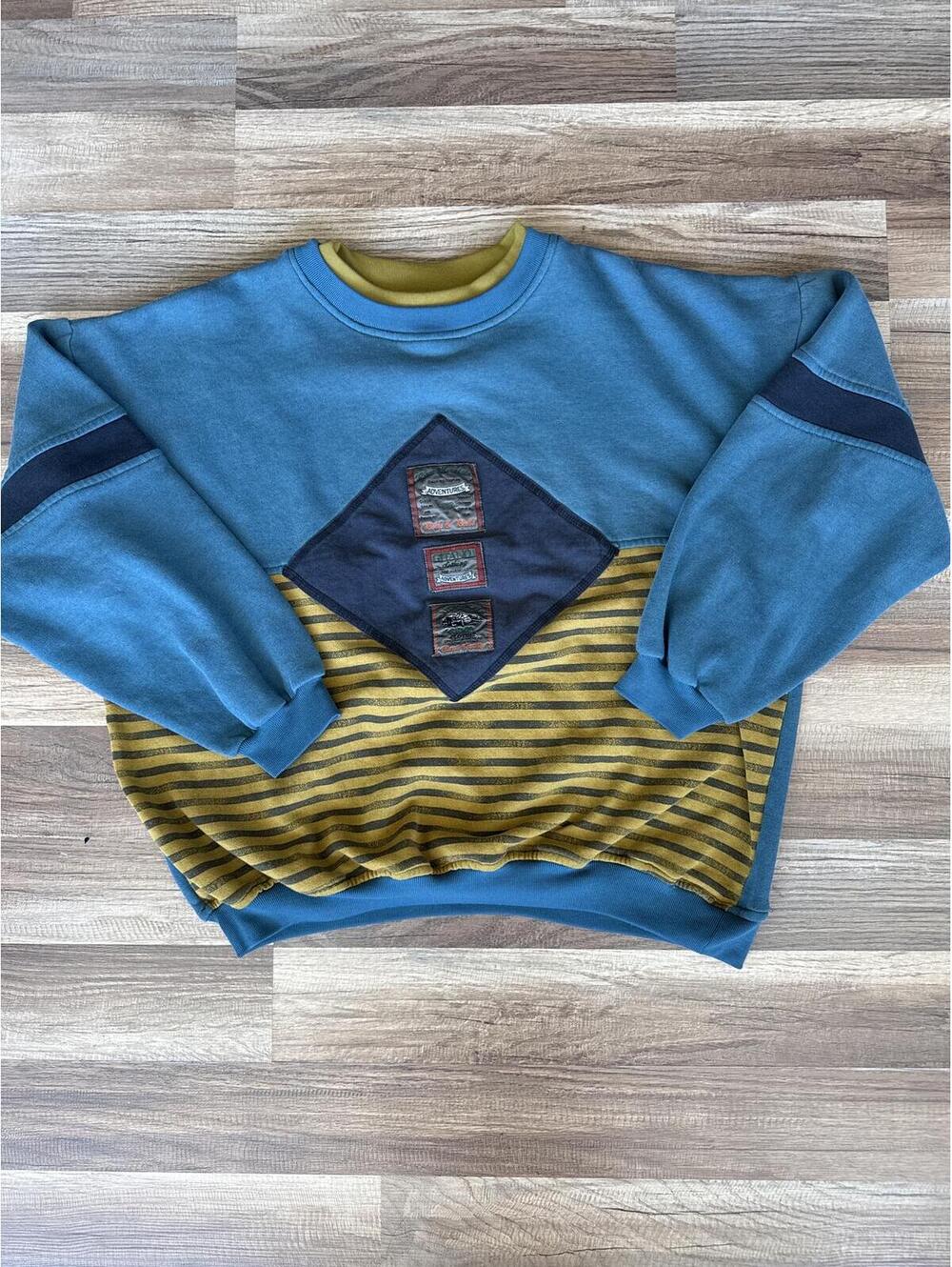 Vintage Gitano Sweatshirt Large Color Block Adventure 90s Cabincore Gorpcore